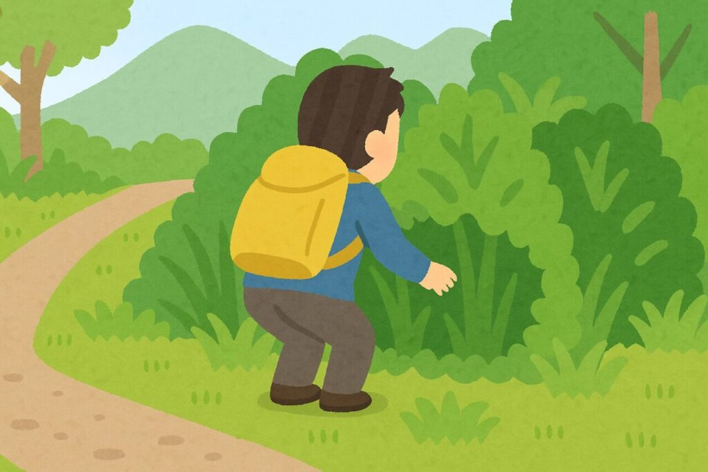 キジ撃ち中の男性(後ろ姿)