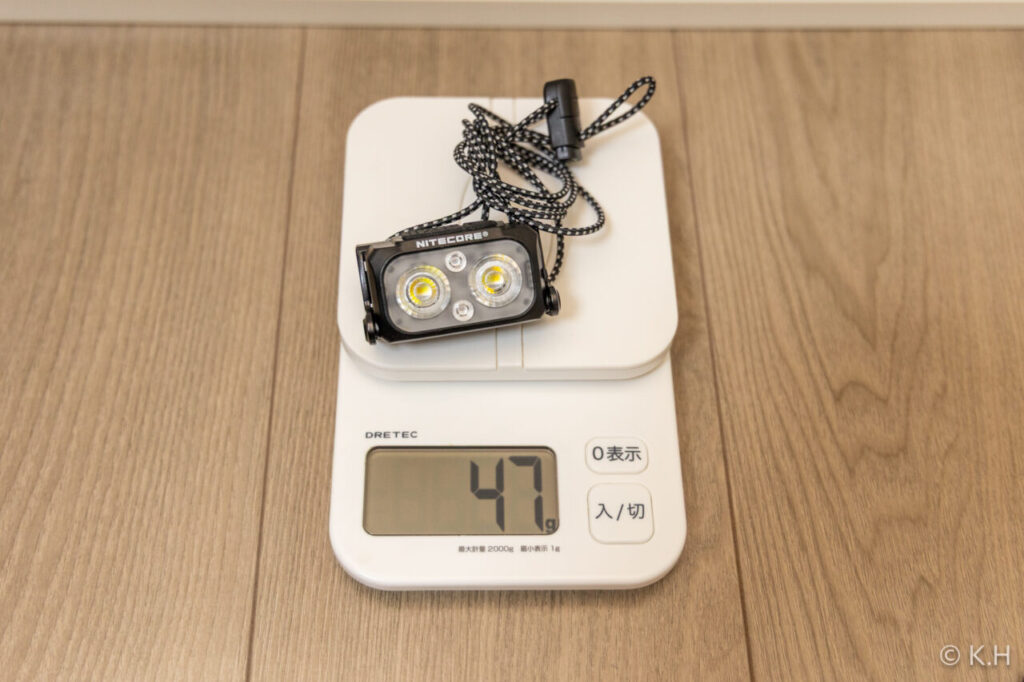 計りに乗せて47gを示している